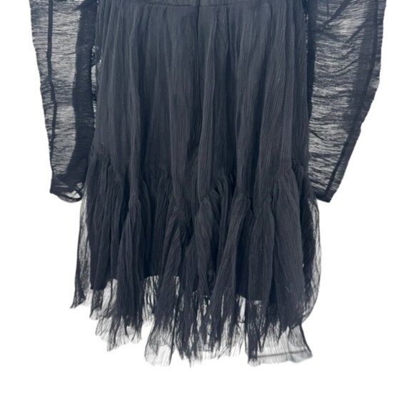 Moon River NEW Black Tulle Long Sleeve Sweetheart Party Mini Dress Size M - Picture 9 of 10